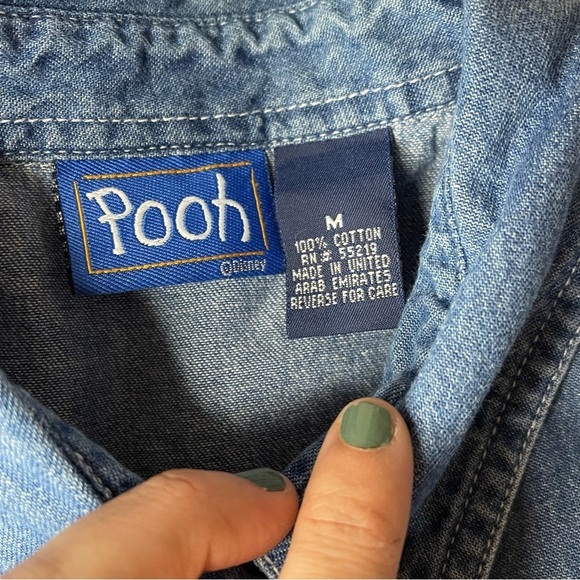 VTG Winnie the Pooh Denim Vest Size Medium - Embroidered Disney - Picture 5 of 6